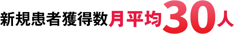 新規患者獲得数月平均30人